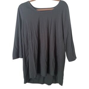 J. Jill Black Luxe Supima Cotton A-Line Crewneck Tunic L